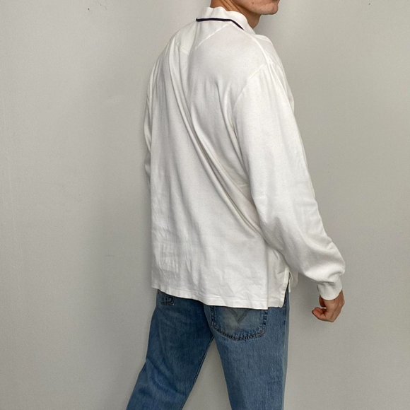 Vintage Polo Golf Ralph Lauren Rugby Long-Sleeve Top White XLarge. - Picture 2 of 4
